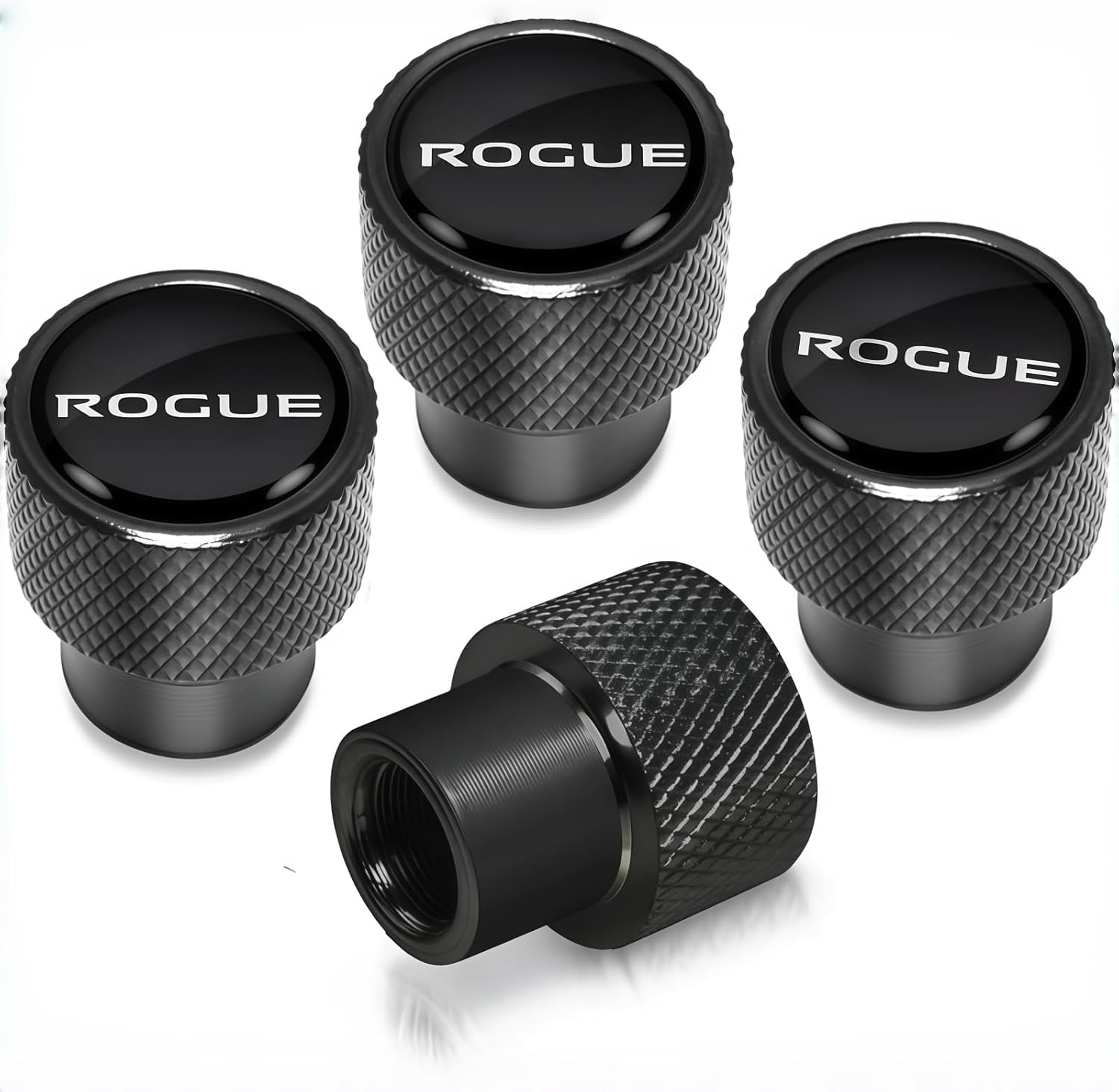 Metal Tire Valve Stem Cap Covers for Rogue Accessories, Dust Proof Leak Proof Air Valve Caps, 2011-2026 Rogue Accessories, Car Valve Stem Caps with Rogue Emblem