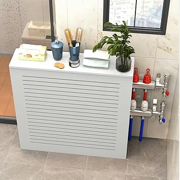 Radiator Cover Cabinet Shelf,White Modern Radiator Cover,MDF Radiator Cover Louvered Grill Shelf Cabinet,Radiator Covers for Home,Shields Pipes,for Home & Office