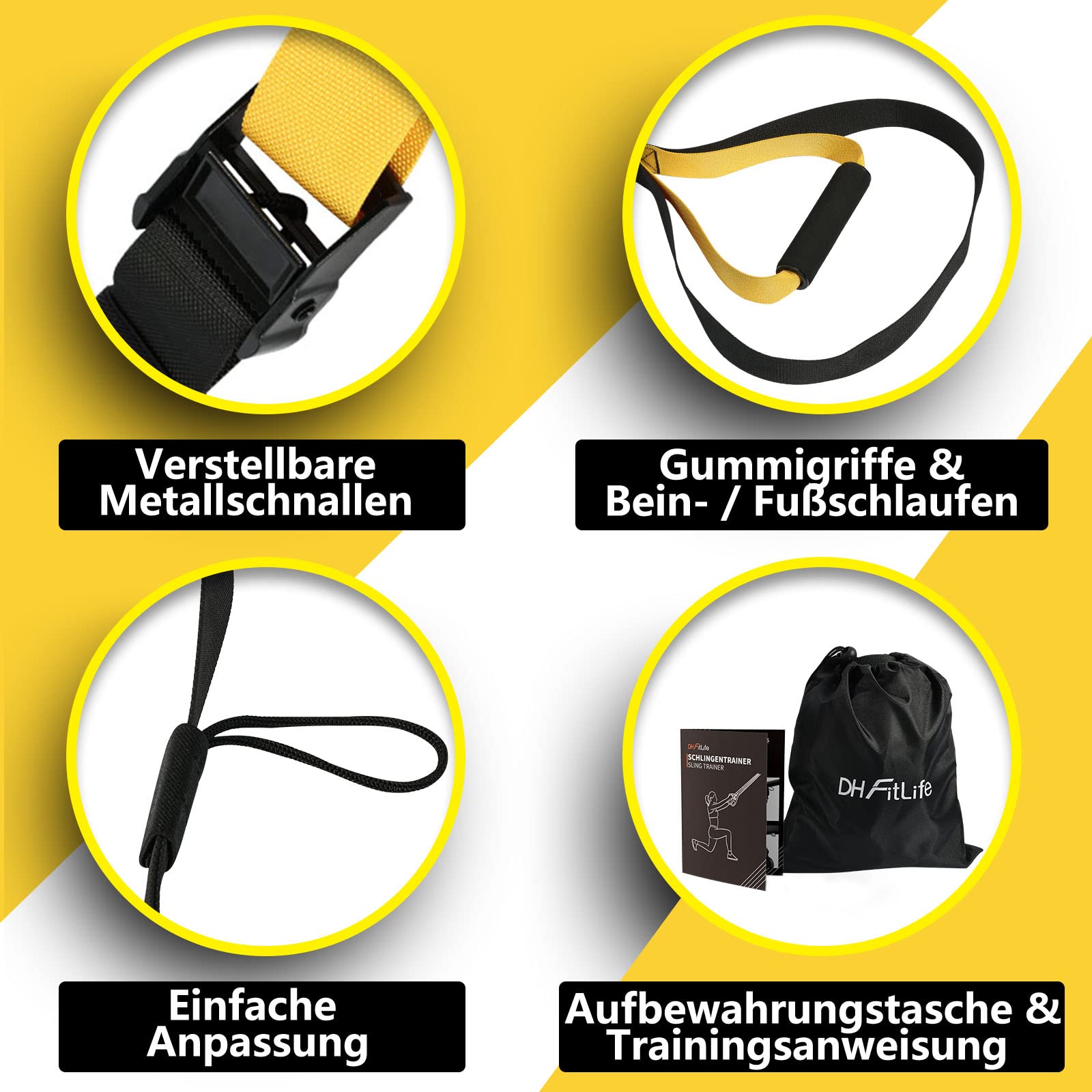 DH FitLife Sling Trainer for Full Body Training, Sling Trainer Set for