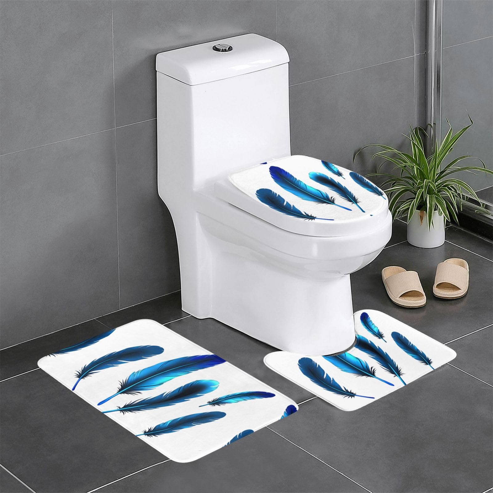 Tapis de salle de bain antidérapants lot de 3 pour un sol sécurisé
