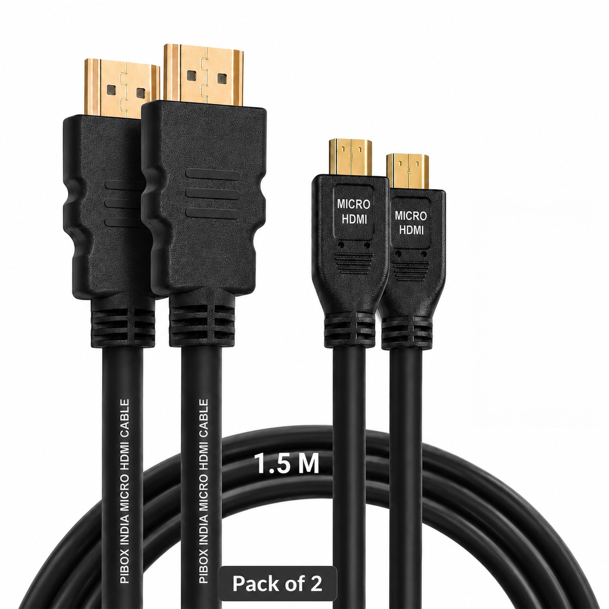 PiBOX India,Micro HDMI to HDMI Cable,4K 60Hz,1.5Mtr 5ft,Adapter Ethernet Audio Return Compatible for Raspberry Pi 4 RPI,Pi 400,GoPro Hero 7,Sony A6000 A6300 Camera,Nikon B500-NOT MINI DP/NOT MICRO USB — Amazon image 7
