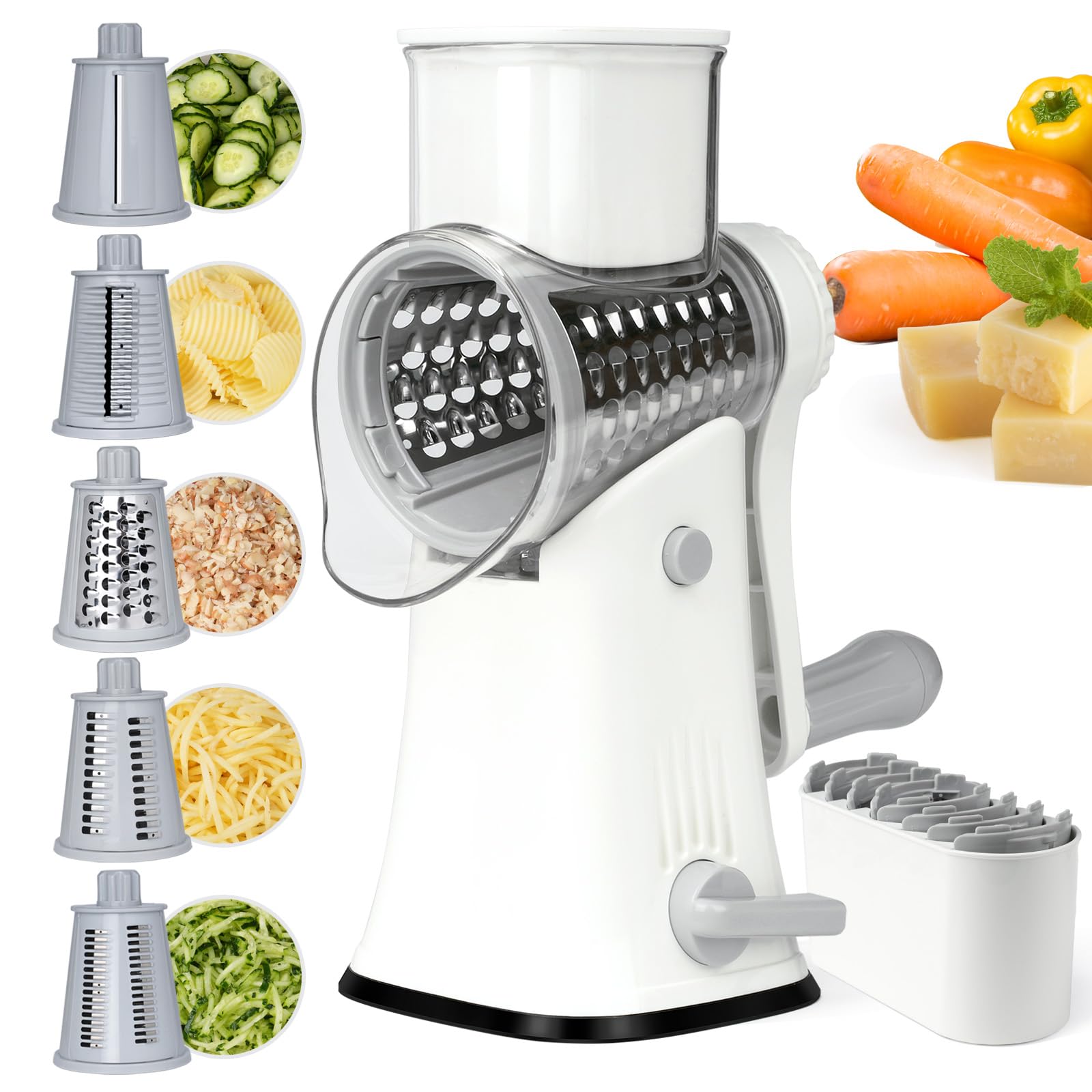 Photo 1 of REDPANT Rotary Cheese Grater Hand Crank with Reinforced Suction & 5 Blade