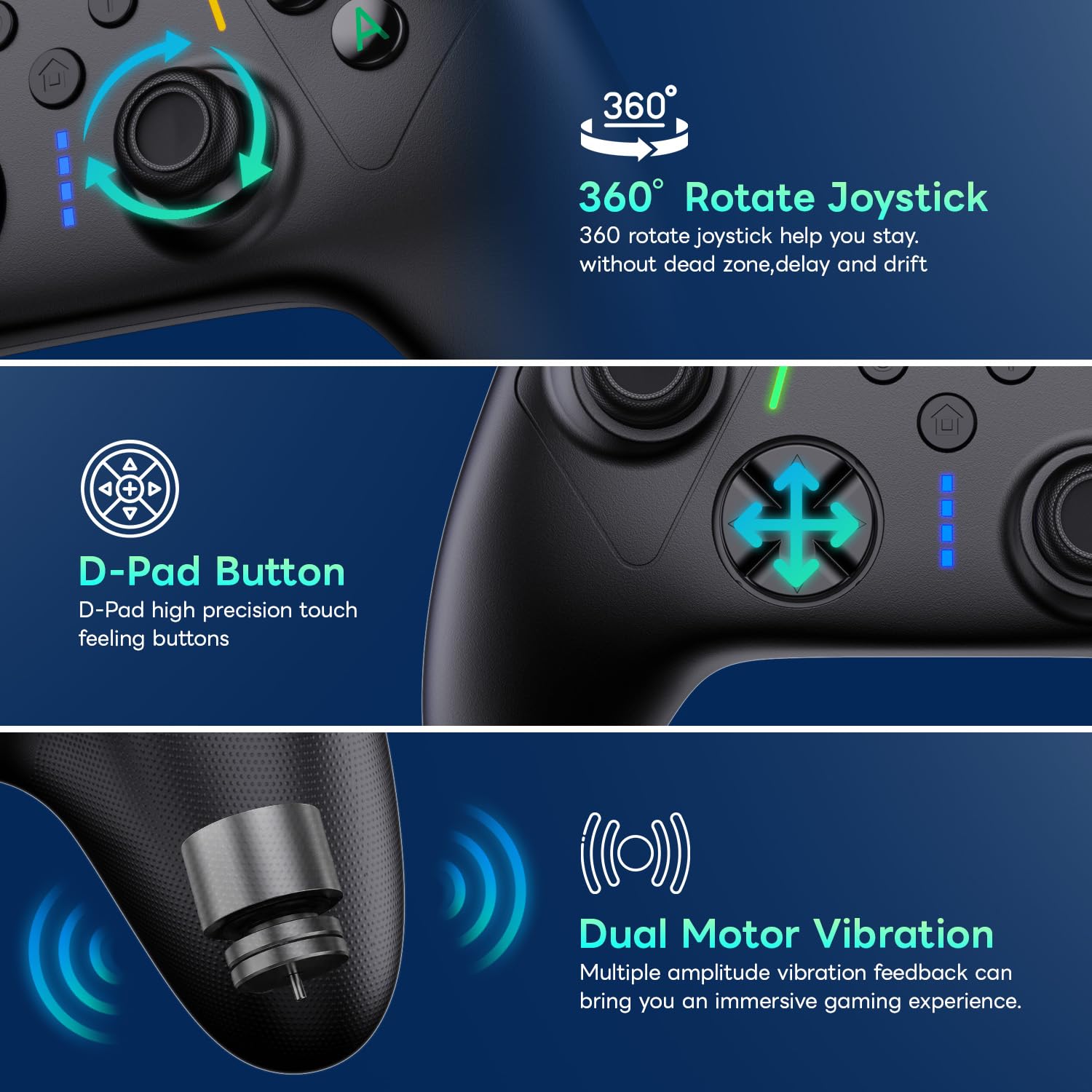 Sehawei Controller Wireless per Xbox One,Xbox One S|X,Xbox Series/Steam/PC | 2,4 GHz gamepad ,plug and play ,con funzioni Turbo e Macro
