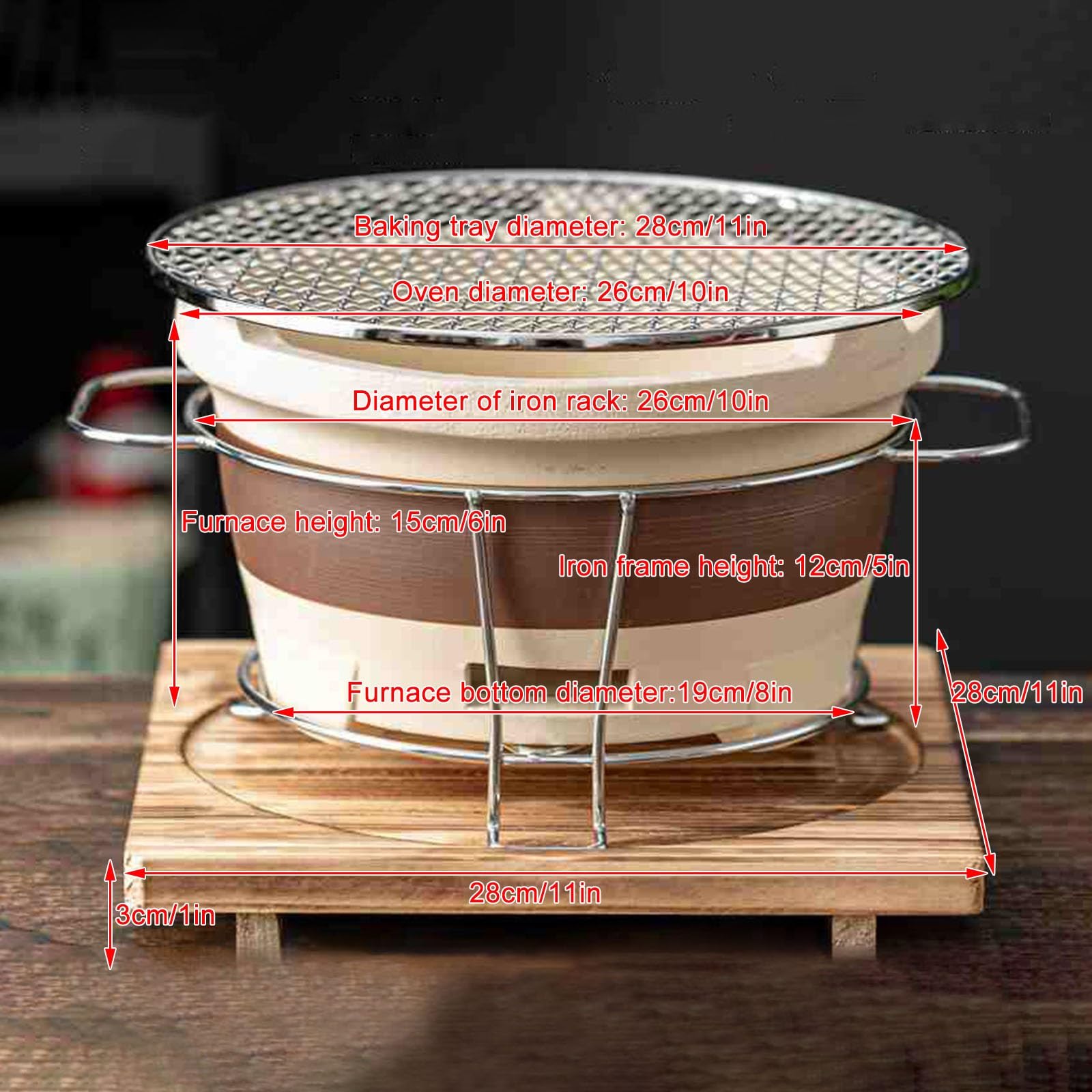 Barbecue Portable au Charbon de Bois pour Cuisiner en Plein air et préparer du thé | Accessoires Inclus | Grande Taille idéale pour Les réunions et Le Camping