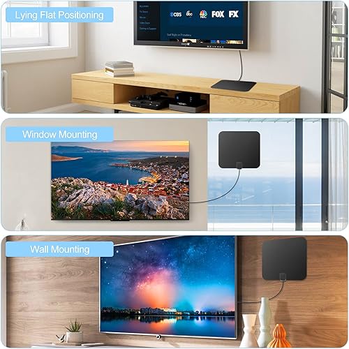 Miniatura 5 de Antena de TV digital HD amplificada de largo alcance de 250 millas  Compatible con 1080p para LG Tv modelo 43UP7000PUA  Amplificador de señal de