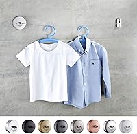 Vista 2 de JOOM Tendedero retráctil de acero inoxidable resistente de 9 pies (máx), para colgar en el baño, lavandería, hoteles, acabado cromado, estilo Blanco