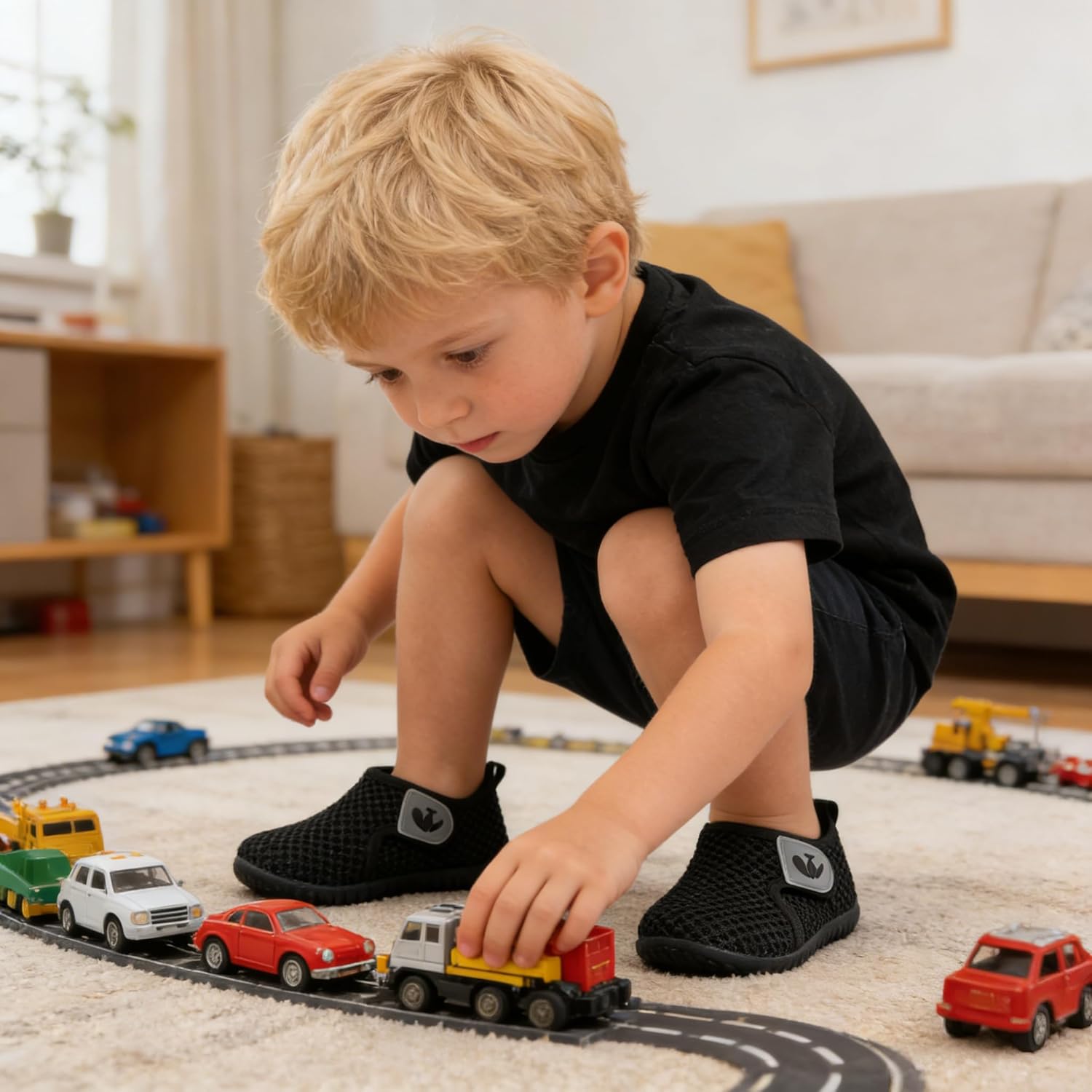 FEETCITY Toddler Walking Shoes Slip On Toddler Shoes Boys Girls Kids Sports Sneakers Casual School Shoes Barefoot Shoes - Image 2