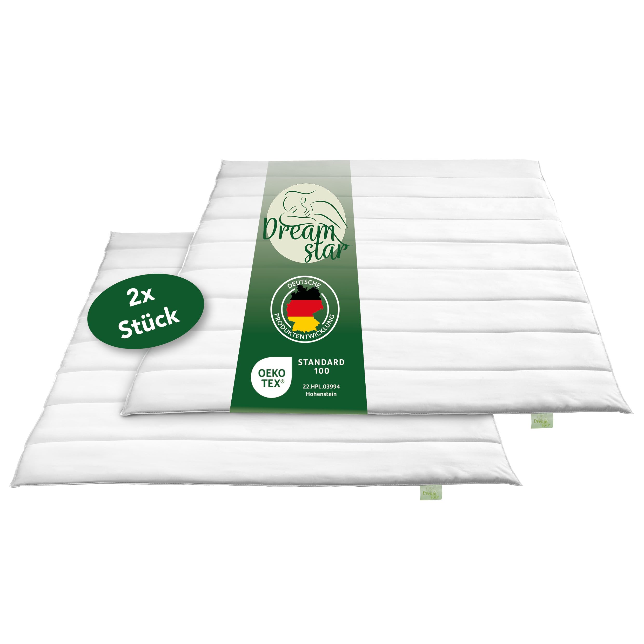 DREAMSTAR Eco 2er Set Sommer Bettdecken | leichte Steppdecken ideal für den Sommer | waschbar & trocknergeeignet | Allergiker geeignet | 100% Mikrofaser | Öko-TEX® | Sommerbettdecke | 135 x 200 cm