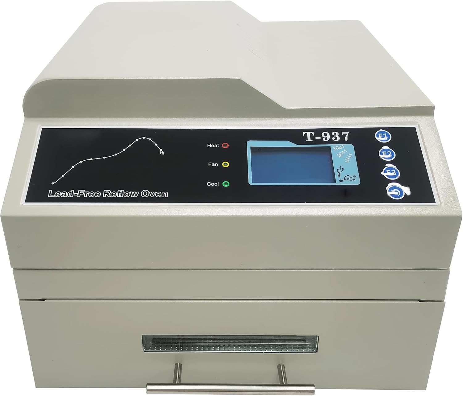Reflow Oven Reflow Soldering Machine Infrared Heater Soldering Machine 110V T937 Automatic Reflow Machine Drawer Area 306mm×322mm for Welding of Circuit Board Components