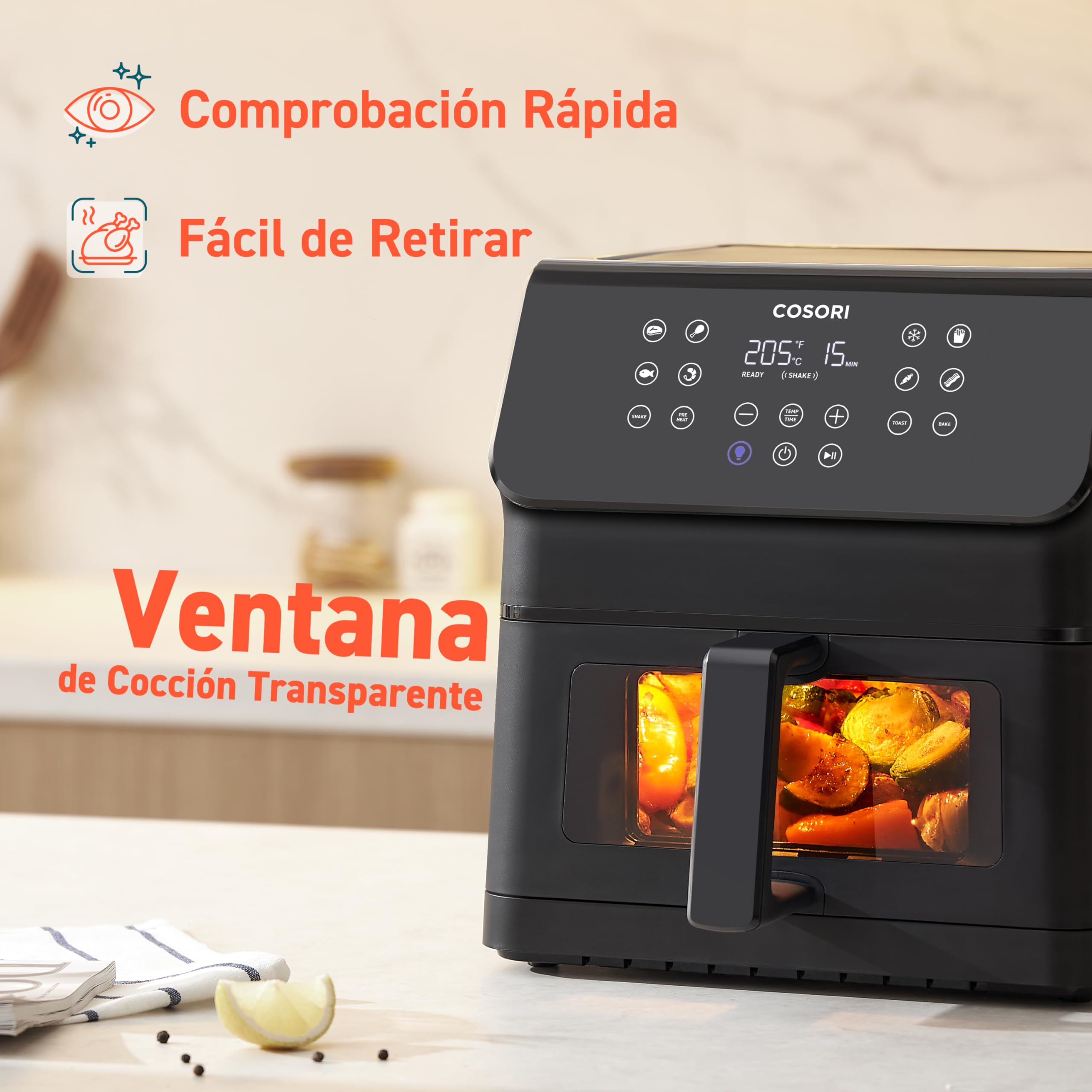 COSORI Air Fryer 6.2L, With Visible Window, 12-in-1, RapidAir