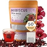 TeaDreamTea Hibiscus Tea Bags | 50 Bleach-Free Tea Bags | Caffeine Free | Dried Hibiscus Flowers | Hibiscus Flower Tea | Dried Flower Tea | Brew Hot or Iced |Herbal Hibiscus Tea