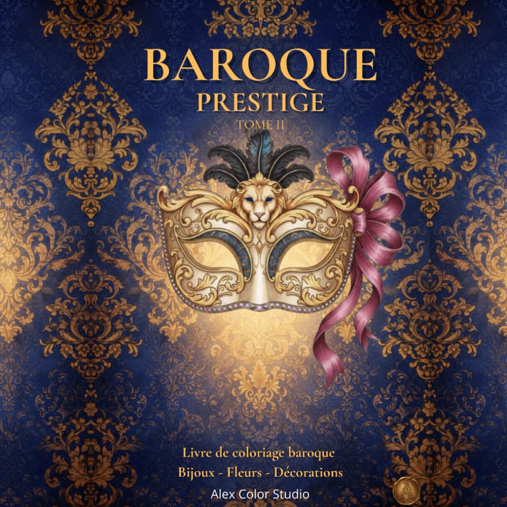 Baroque prestige tome II - Livre de coloriage : bijoux, fleurs, décorations: Pour enfants et adultes. Élégance, ornements royaux et art décoratif inspiré de l’aristocratie européenne