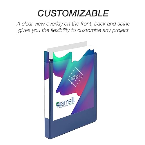 Vista 262 de Samsill (MP128567) - Carpeta de 3 anillos redondos de 2 pulgadas, fabricada en los EE. UU., con cubierta transparente personalizable para insertos