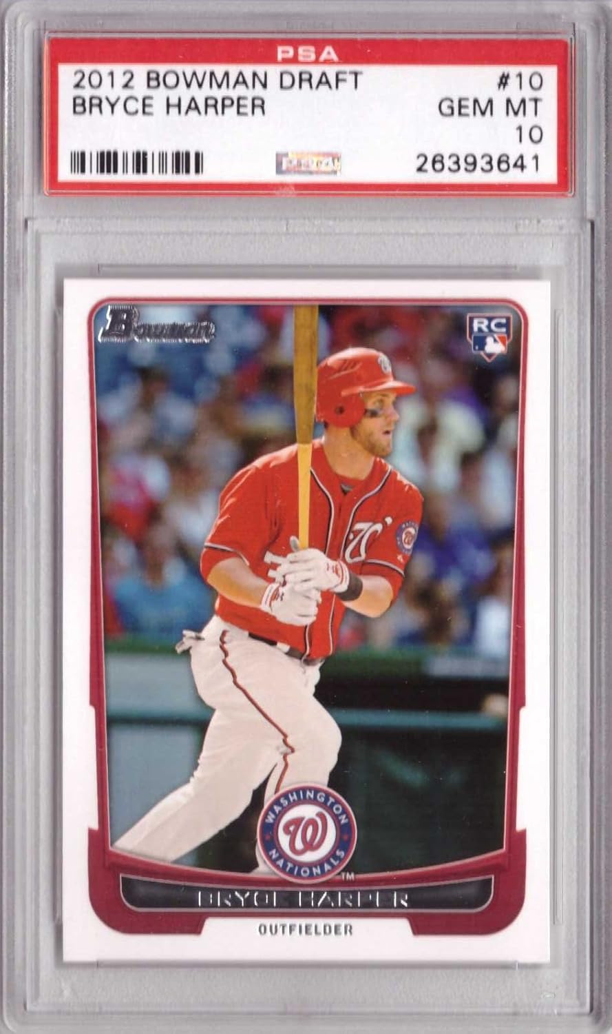 2012 Bowman Draft Baseball #10 Bryce Harper Rookie Card - Graded PSA 10 Gem Mint