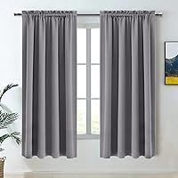 DWCN Grey Blackout Curtain Panels 42x63 Inch Set of 2 - Light Blocking, Thermal Insulated, Noise Reducing, Rod Pocket