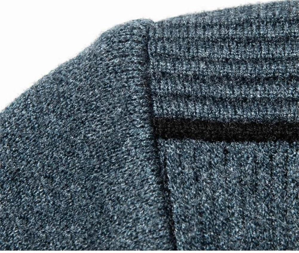 Vsadsau Men's Solid Knit Polo Sweater 1/4 Zip Collar Fall Winter Thickened Pullover Sweater