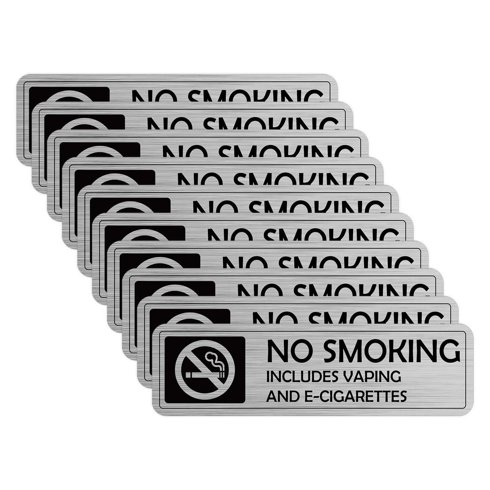 10PCS No Smoking Signs for Home and Business Self-Adhesive Vinyl Stickers No Vaping Signs No Smoking No Vaping Stickers Warning Signage for House Restaurants Hotels Indoor Outdoor Use