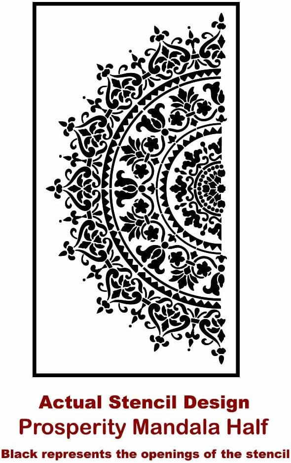44" Large Mandala Stencil - Reusable Prosperity Mandala Stencil for Painting Walls, Wood, Furniture - DIY Art for Home Decor - Cutting Edge Stencils