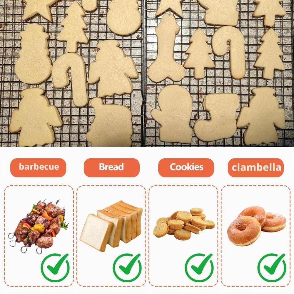 3 Pezzi Griglia Acciaio Inox, 40cm Griglia di Raffreddamento, Griglia Forno Universale, Griglia per Glassare Dolci, Griglia da Forno, Griglia Rettangolare per Raffreddamento Cottura