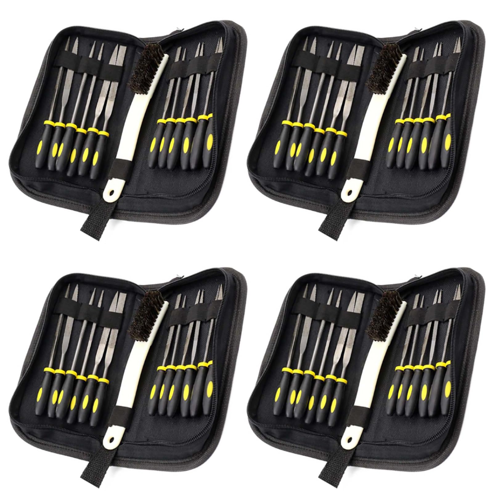Juego de 48 limas de aguja, herramienta de limas de madera con cepillo de limpieza y funda de transporte, herramienta de mano ideal para trabajos de madera y metal, lima de metal DIY
