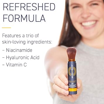 Brush On Block SPF 30 Translucent Mineral Powder Sunscreen & Refill Bundle New Formula with Niacinamide, Hyaluronic Acid and Vitamin C, Broad Spectrum, Water-Resistant, Reef-Friendly, Made in USA