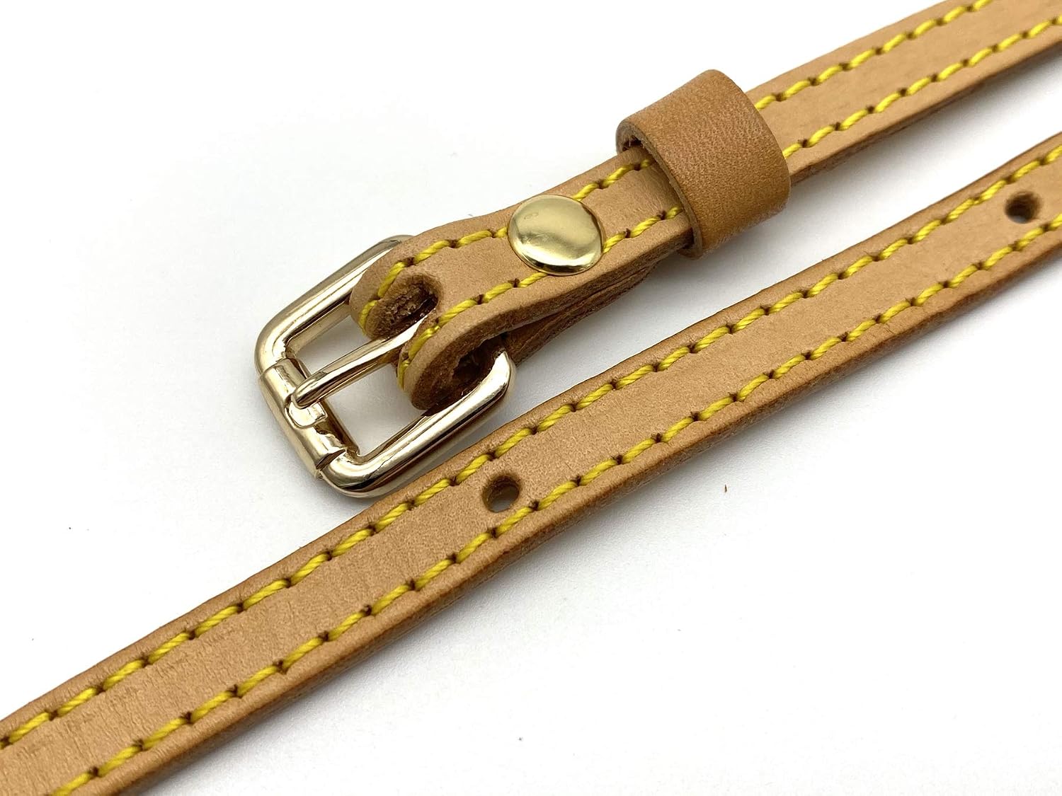3dancraftit Genuine Leather Double-Sided Adjustable Handmade Vachetta Bag Purse Cross Body Strap with Hooks Replacement 46 3/8" / 118cm T173
