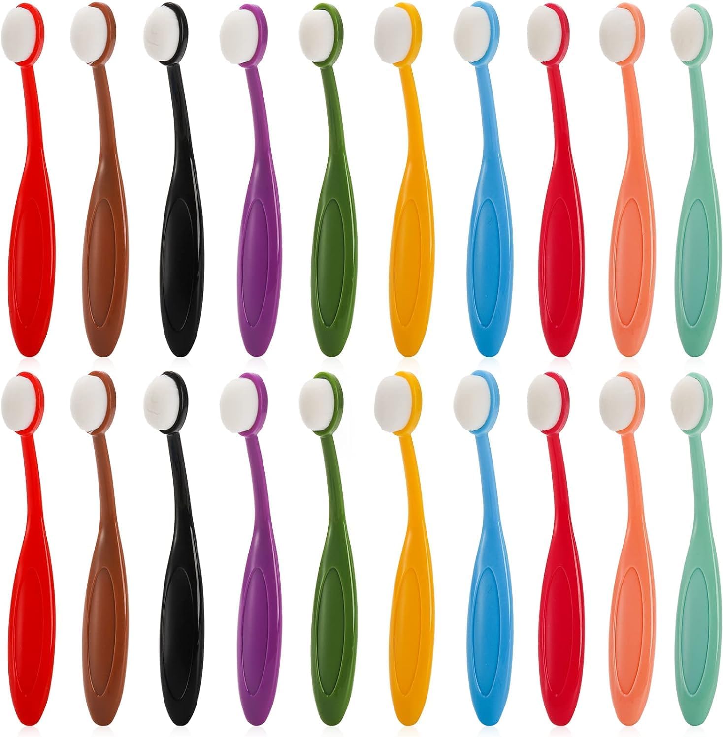 YOUEON 20 Pack Mini Colored Ink Blending Brushes, 10 Color Craft Ink Blender Brushes Set, Small Ink Blending Tools with Soft Bristle Color Coded Handle for Card Making, Painting, Drawing, Stamping