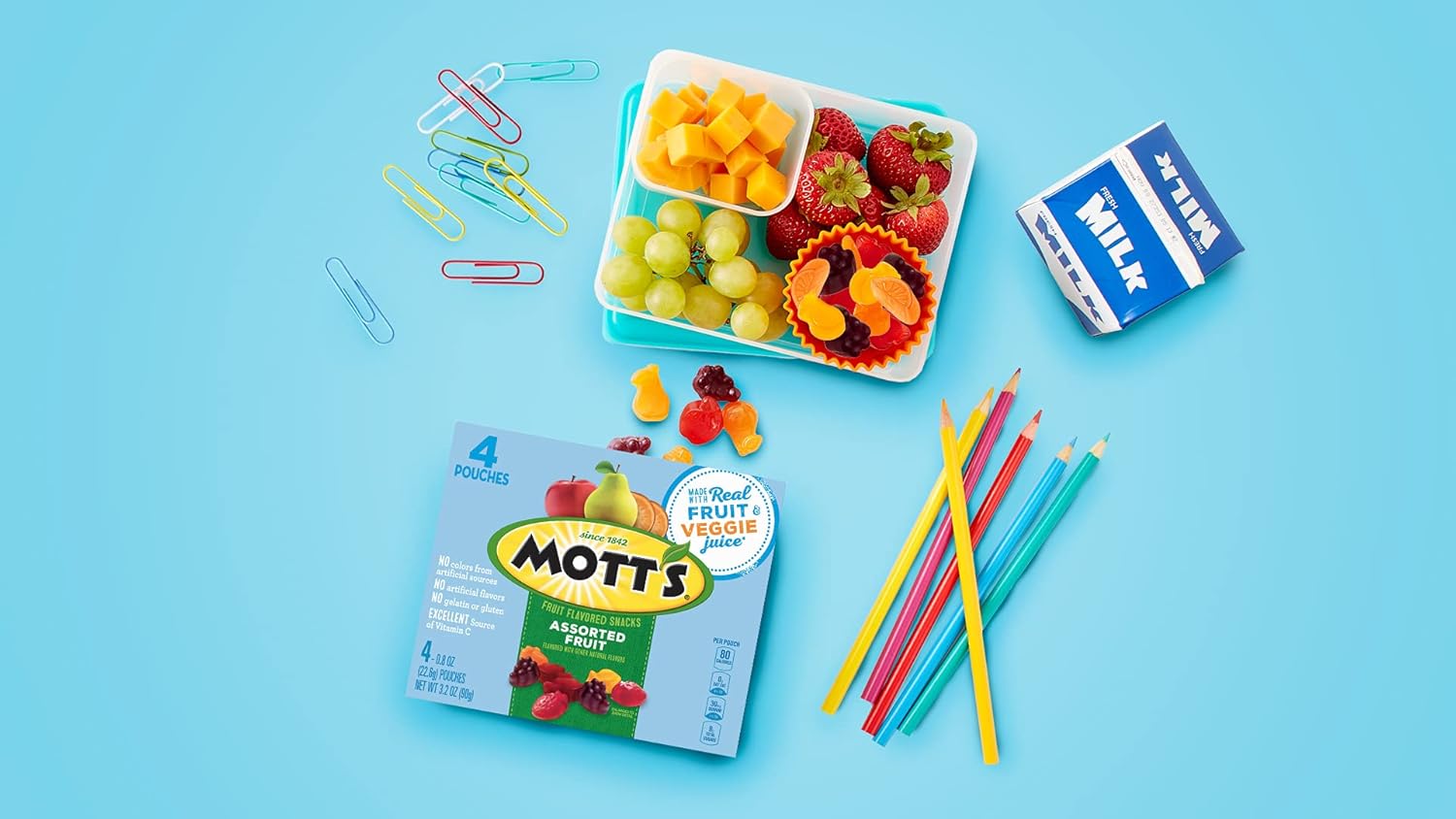 Mott's Mott's Fruit Flavored Snacks Assorted Fruit, 0.8 oz, 60 ct