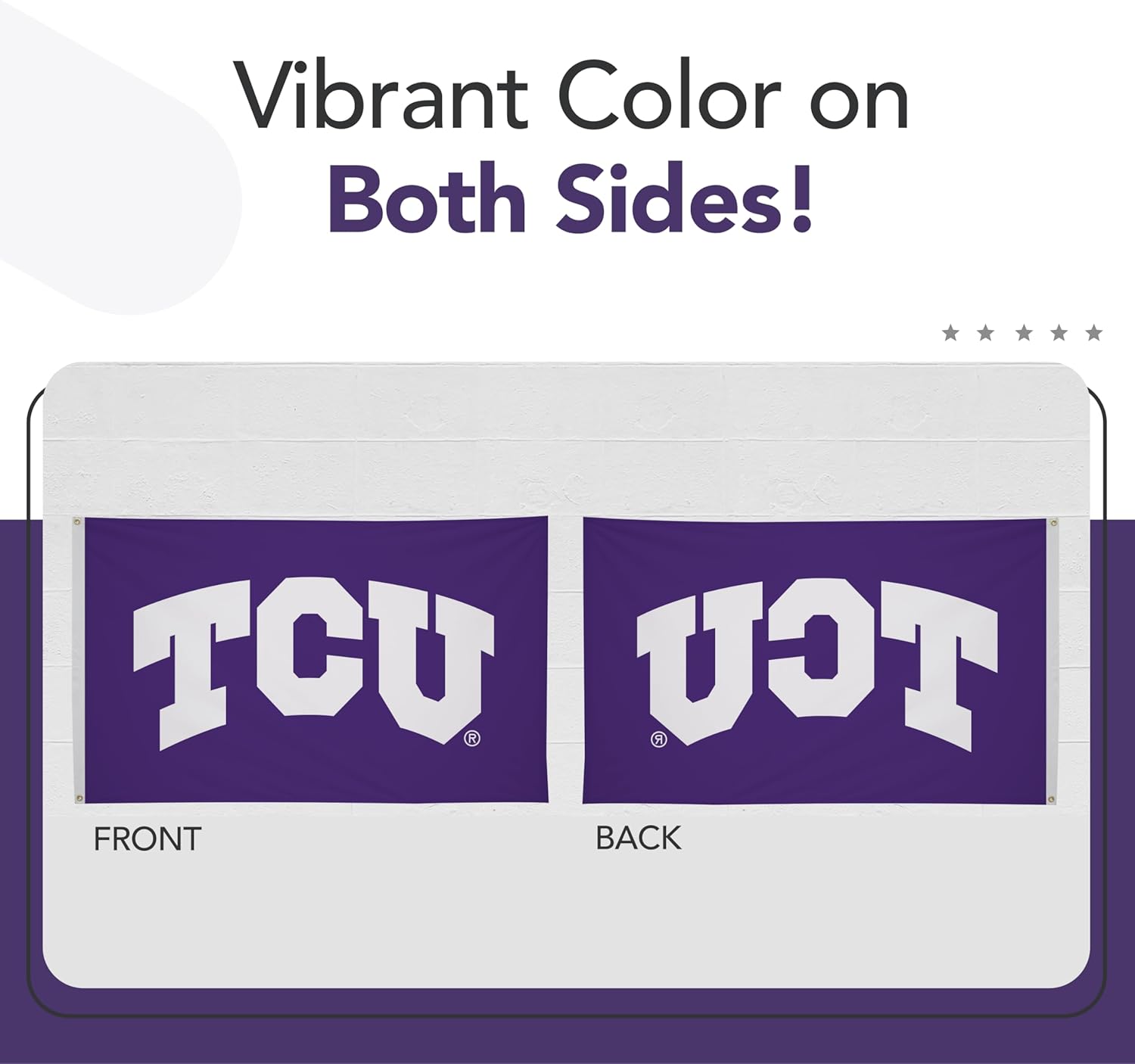 TCU Horned Frogs College Sports Printed Flag - NCAA Licensed - Nylon - School Banner (Purple, White) (3' x 5')