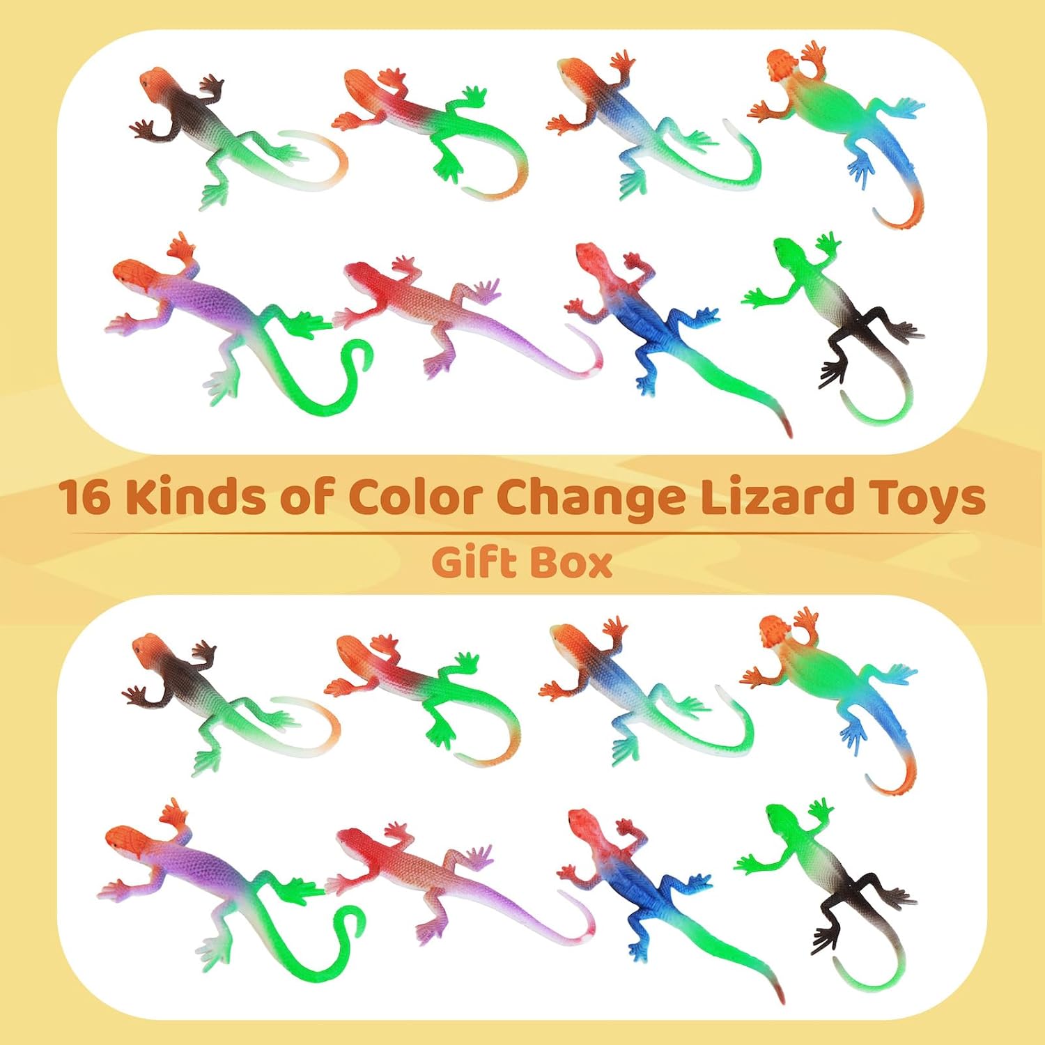 Lizard Series -16pcs Temperature Color Changing Bath Toys,Water Table Toy for Easter Egg Fillers,Goodie Bags Fillers,Themed Party,Classroom Rewards,Carnival Prize, for Kids 3+
