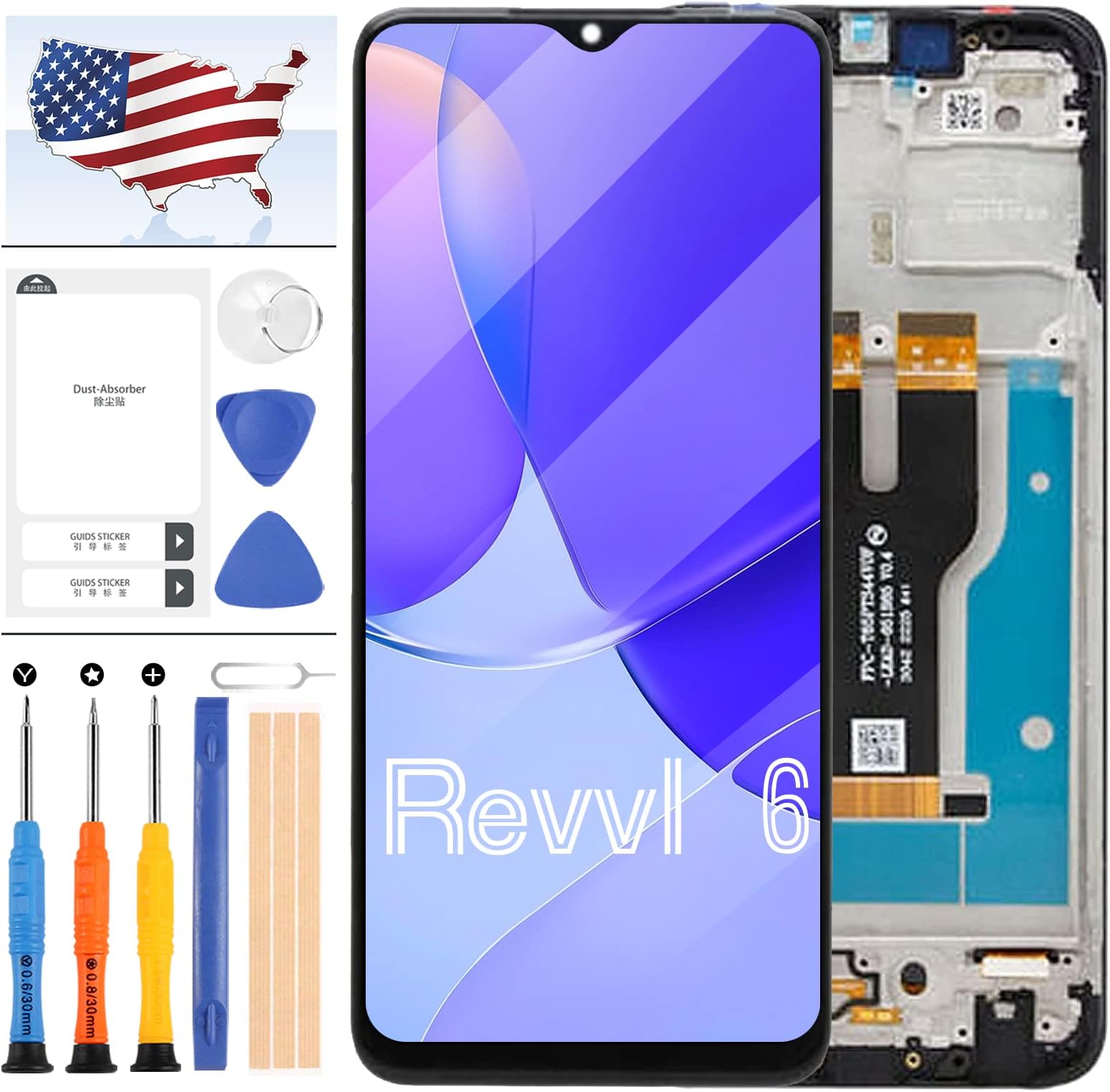 FOR T-MOBILE REVVL 7 5G TMRV075G LCD DISPLAY DIGITIZER TOUCH SCREEN FRAME *A - Foto 5