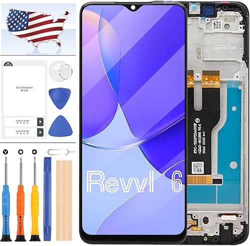 T-Mobile REVVL 6 pantalla de repuesto para teléfono T 5G pantalla LCD TMAF025G pantalla LCD táctil digitalizador kit de pieza de reparación (negro