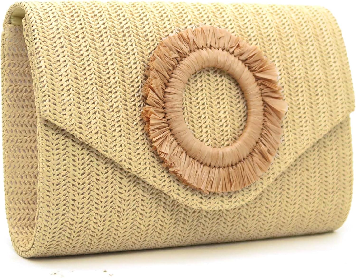 Summer Straw Clutch Purses for Women Raffia Clutch Woven Beach Purse Evening Bag for Vacation Travel