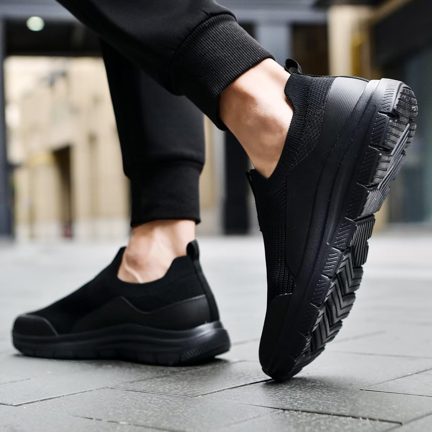 TIOSEBON Men's Slip On Casual Walking Shoes with Orthotic Arch Support, Lightweight Comfort Mesh Sneakers for Plantar Fasciitis, Gym Workout, Hiking - Image 7