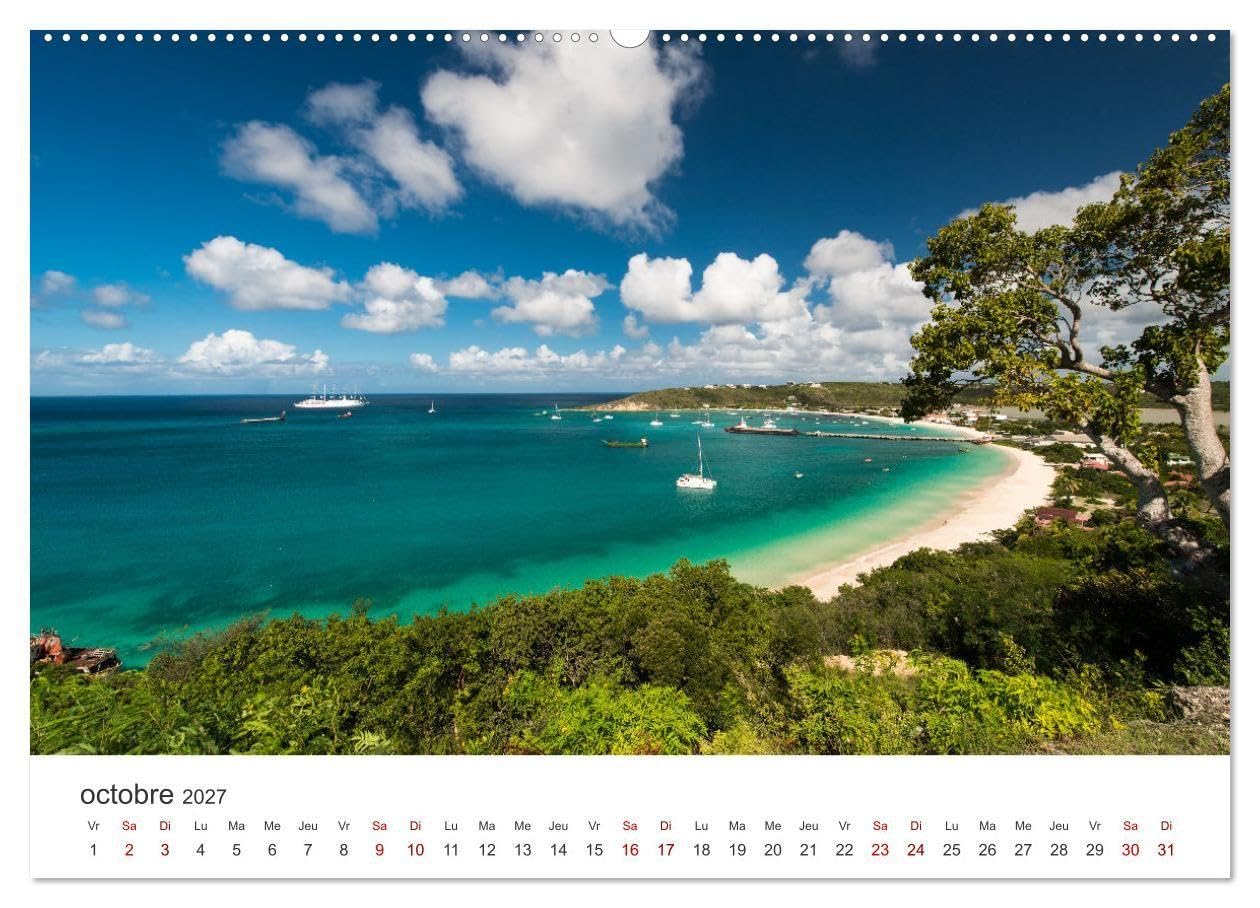 Plages des Caraïbes et nuances de bleu (Calendrier mural 2027 DIN A2 vertical), CALVENDO calendrier mensuel: Des lieux pour régénérer l'esprit