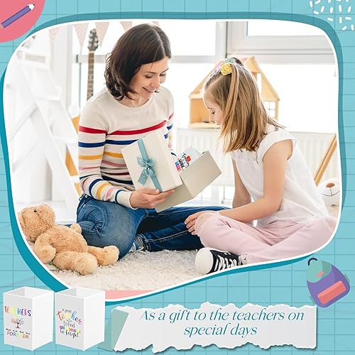 Miniatura 4 de Paquete de 10 unidades de regalos de agradecimiento para profesores, soportes acrílicos para lápices, organizador de escritorio, recipientes para la