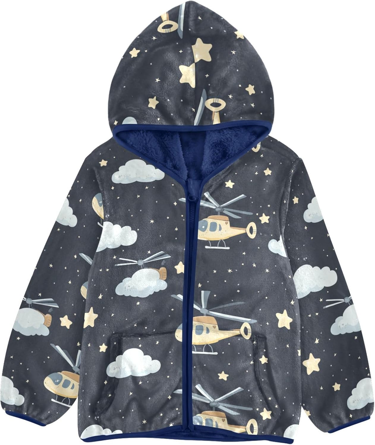 Helicopter and Stars Cloud Silver Toddlers Winter Jackets Outerwear Jackets Navy Blue Baby Boys Clothes 3T