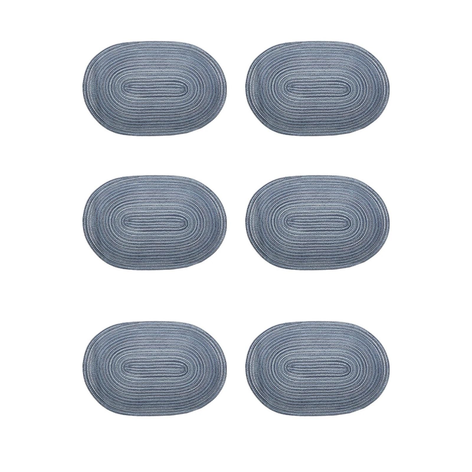 Woven Placemats 4/6/8pcs Oval Table Mat Woven Ramie Placemats Anti Slip Dining Mats Tableware Bowl Pads Cup Coasters