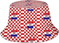 Vista 10 de Sombrero de pescador croata con bandera de Croacia, gorra de pescador croata para exteriores para mujeres y hombres