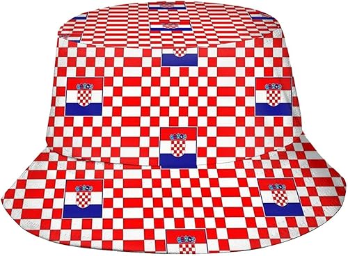 Miniatura 10 de Sombrero de pescador croata con bandera de Croacia, gorra de pescador croata para exteriores para mujeres y hombres