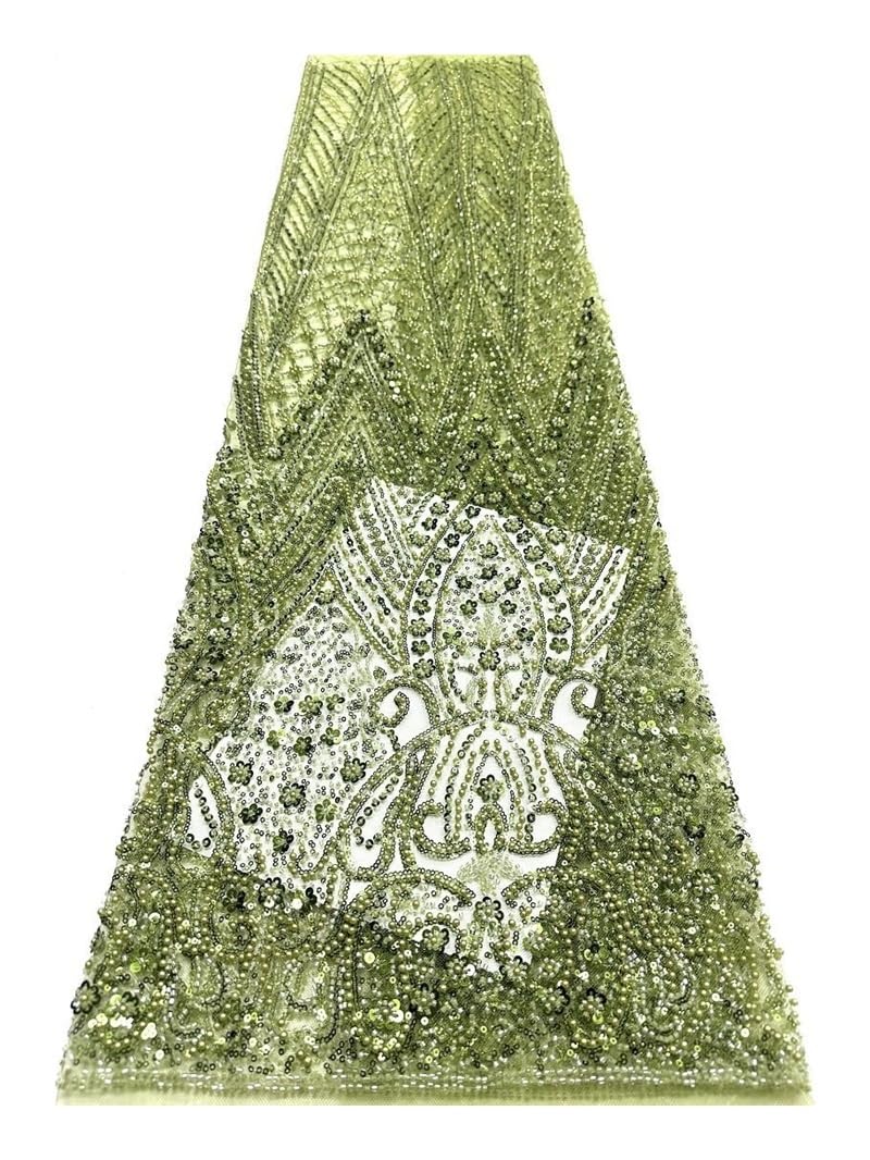 Koronkowa tkanina cekinowa z koralikami, ciężka do haftu 130 cm