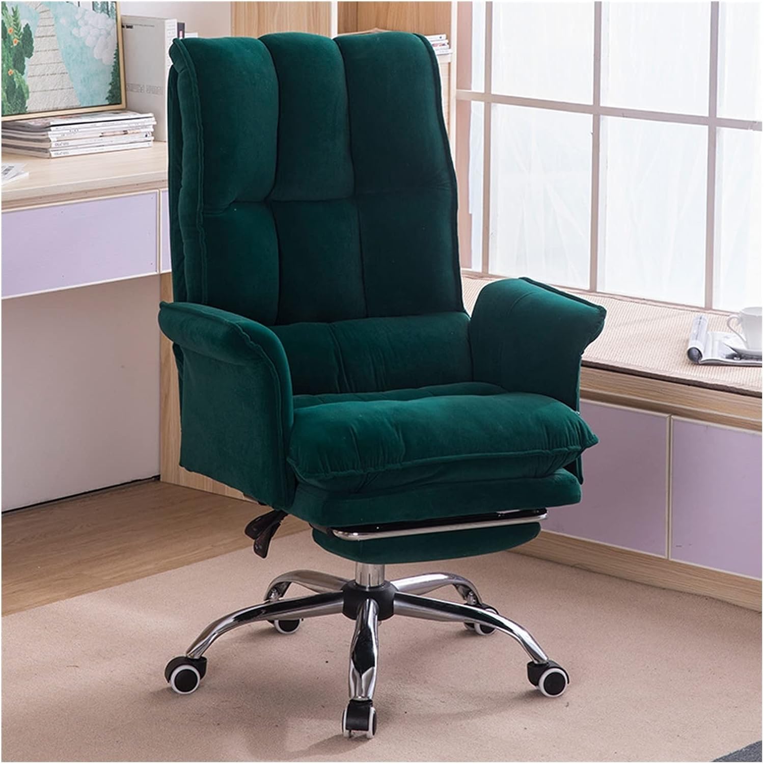 Amazon.co.jp 人間工学に基づいたオフィスチェア、座りがちな快適コンピュータチェア、フットレスト付きエグゼクティブチェア、145