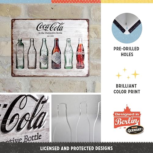 Miniatura 4 de Nostalgic-Art Botella Coca-Cola Timeline, Metal Colorido, Cartel de lata 11.8 x 15.7 in