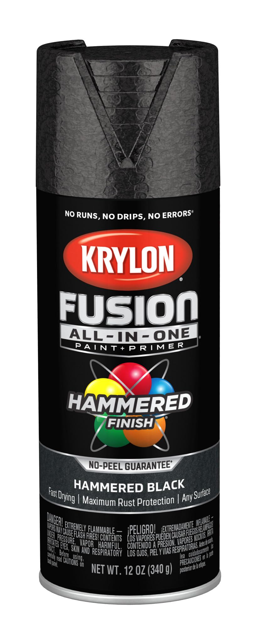 Krylon Fusion All-In-One Hammered Spray Paint &amp; Primer, Black - 1 Each