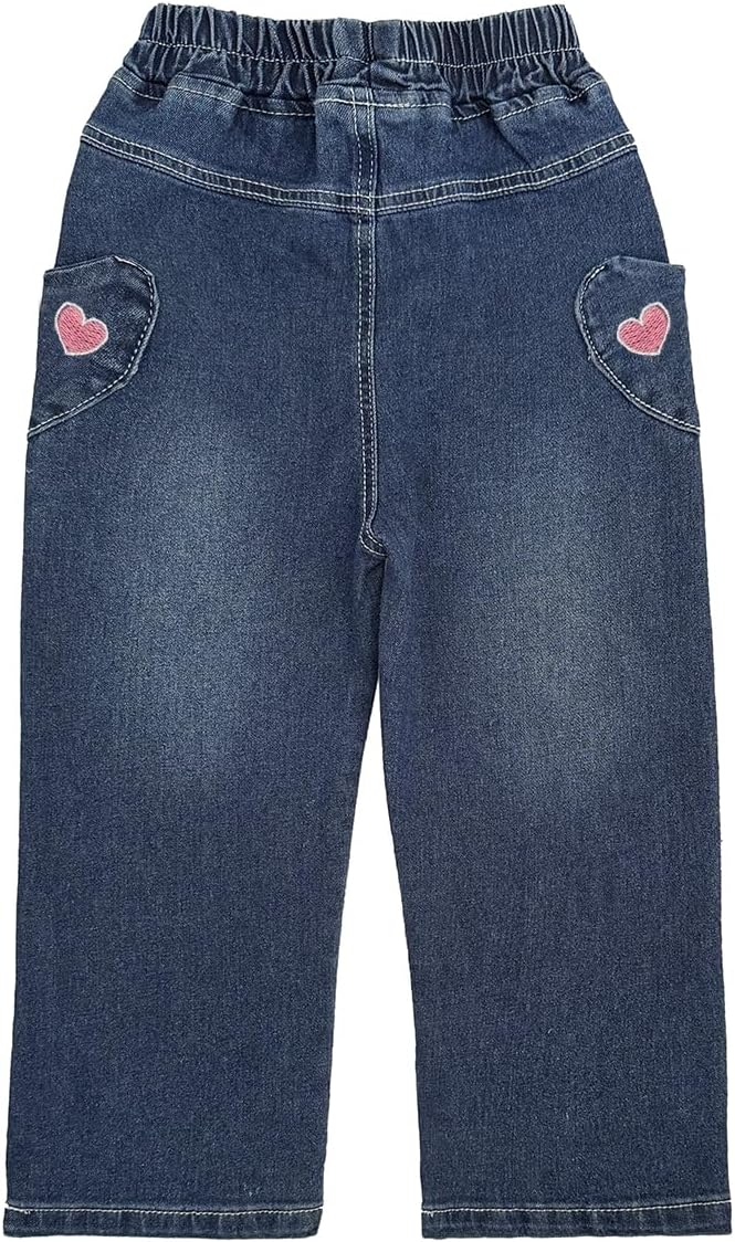 Peacolate 2-12Years Little Big Girls Spring Autumn Embroidered Jeans Pants for Kid - Image 2