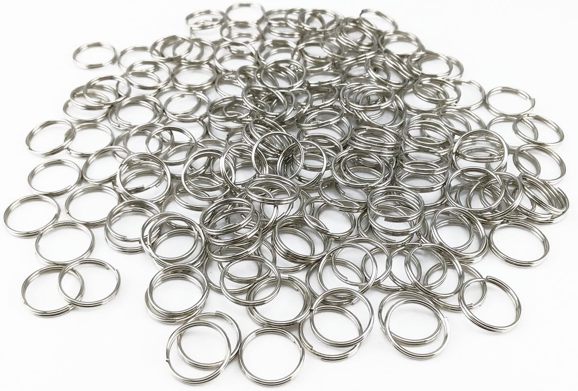 yueton Pack of 200 Nickel Plated Split Ring Chain Part for Connecting Clasp, Charms, Links and Other Jewelry (16mm)