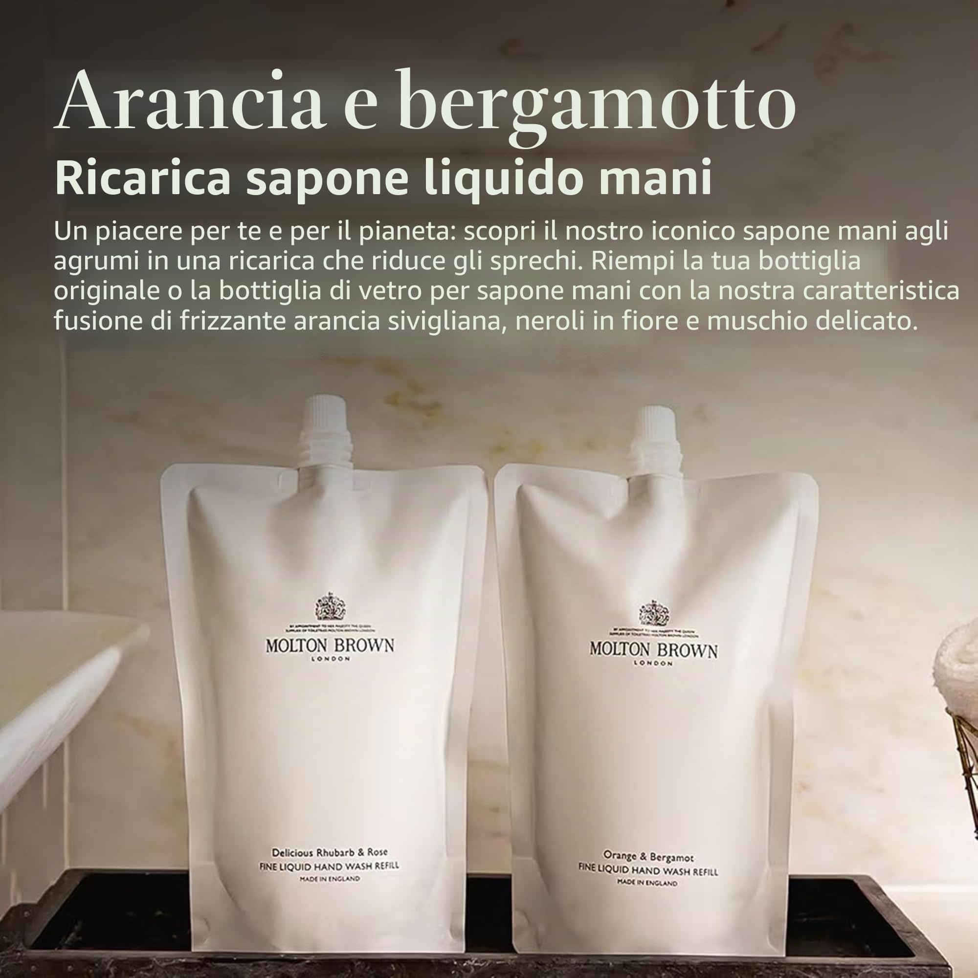 Molton Brown Sapone liquido ricaricabile arancione e bergamotto, 400 ml