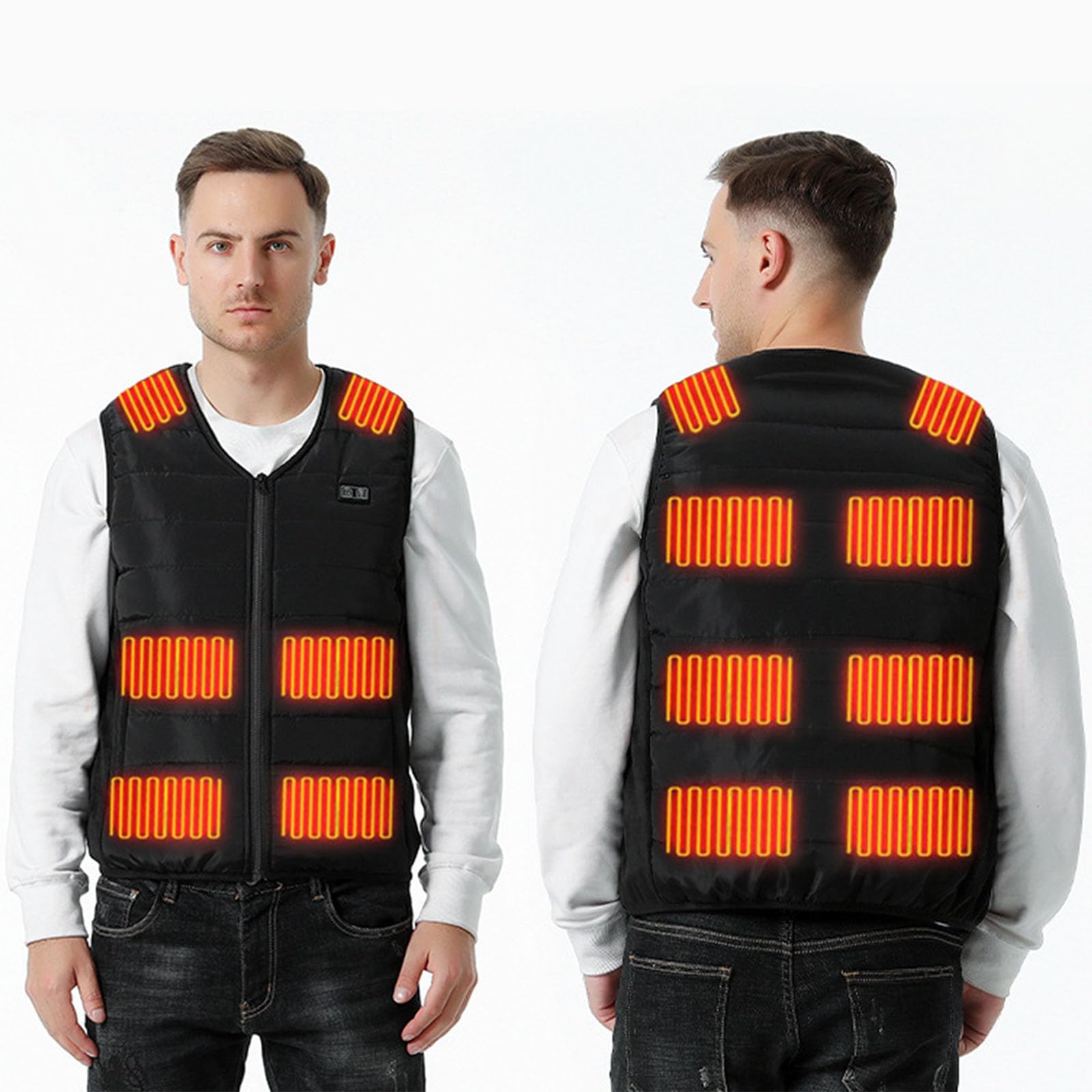 Greabuy Gilet riscaldato ricaricabile da donna, regolabile, 3 colori, design leggero, antivento, per attività quotidiane, gilet riscaldato tramite USB per le donne