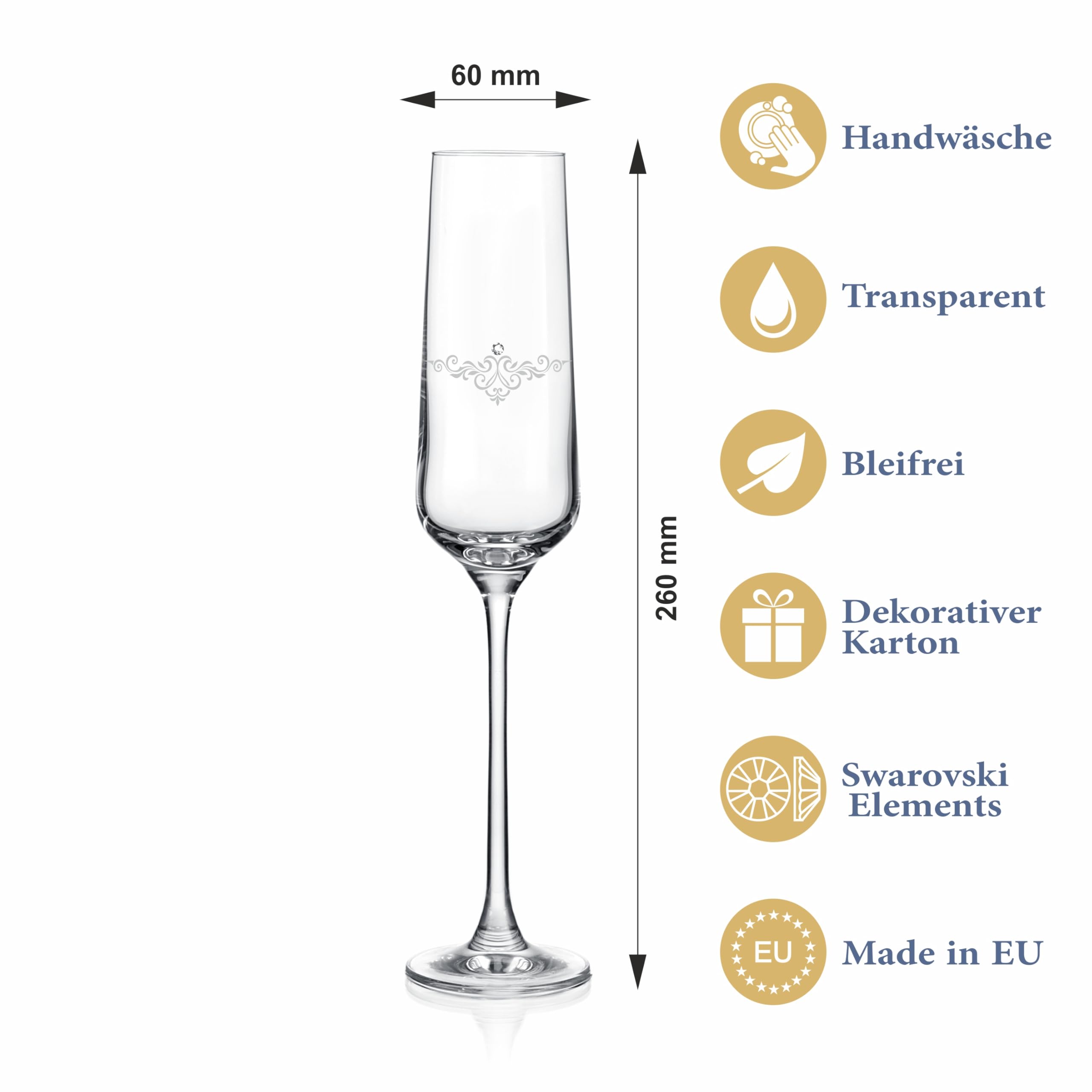 Poem Copa de champán con grabado, modernas copas de champán con diseño ornamental y acento de cristal, 70 cumpleaños hombre y mujer, regalos para mujeres y hombres, hecho a mano en la UE, 1