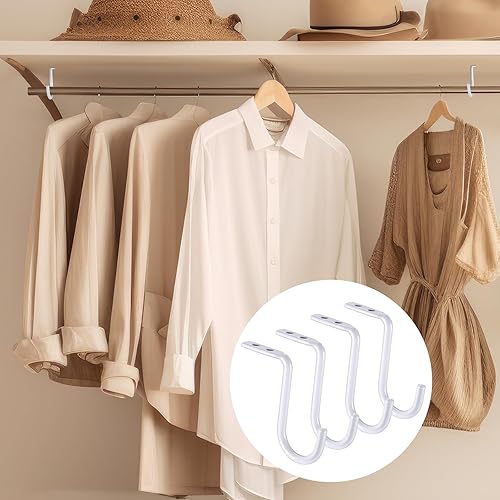 Miniatura 4 de Gisafai Soporte central de barra de armario de 1 pulgada, soporte de metal resistente para barra de montaje en pared, soporte de barra de armario,